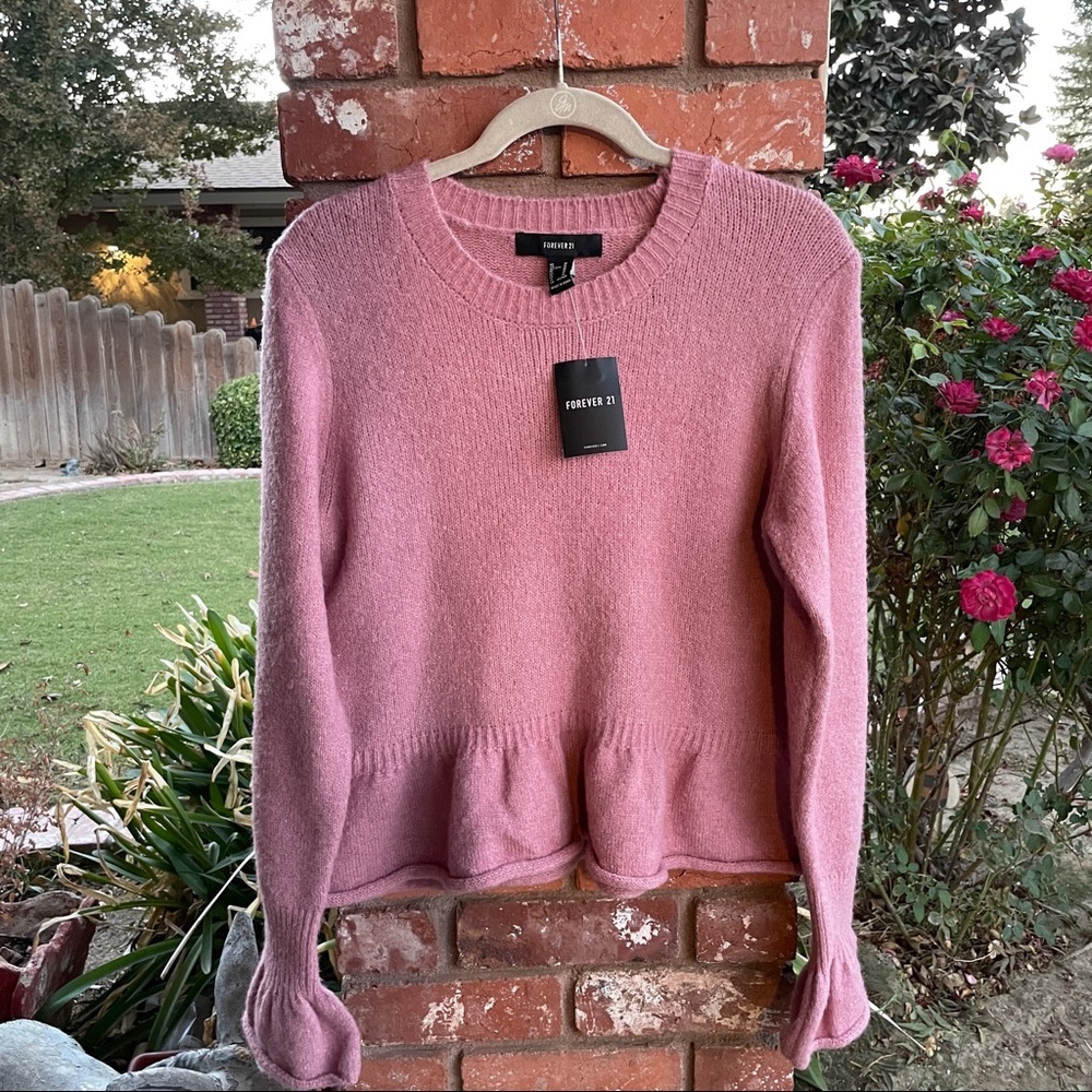 Rolled Ruffle-Trim Sweater - Forever 21 NWT